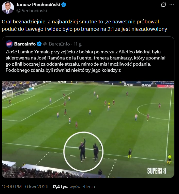 Tak Janusz Piechociński PODSUMOWAŁ Lamine'a Yamala xD